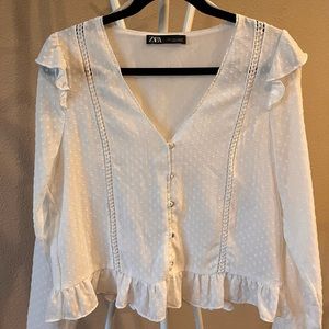 ZARA crop dressy top